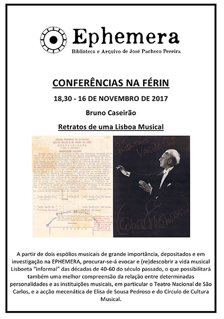 Conferência Ephemera “Retratos de uma Lisboa Musical”