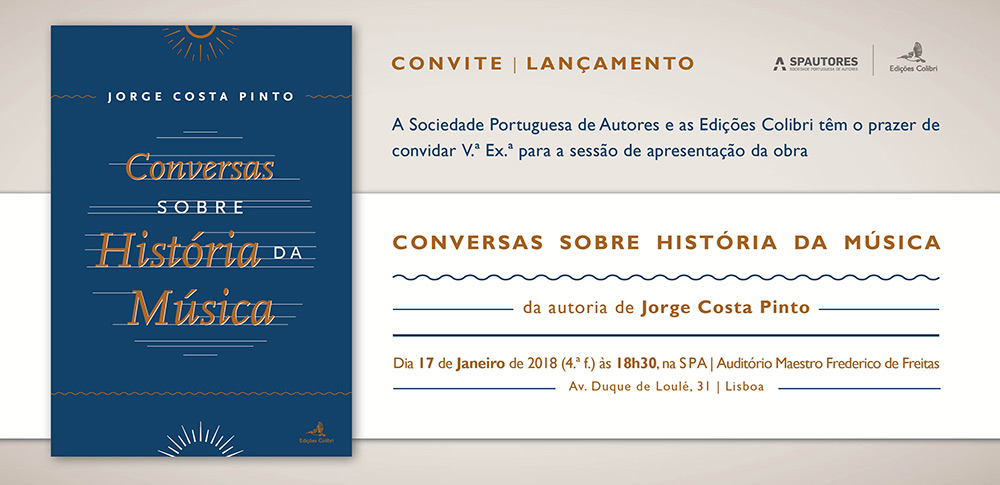 Sessão de apresentação da obra Conversas Sobre História da Música de Jorge Costa Pinto