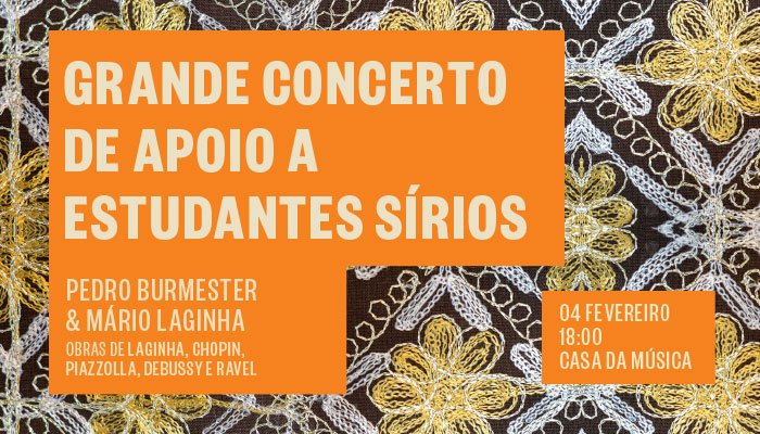 Grande Concerto de Apoio a Estudantes Sírios | Pedro Burmester & Mário Laginha | 04 Fev