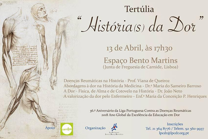 Convite - "Tertúlia: História(s) da Dor" - Liga Portuguesa Contra as Doenças Reumáticas, 13 Abril