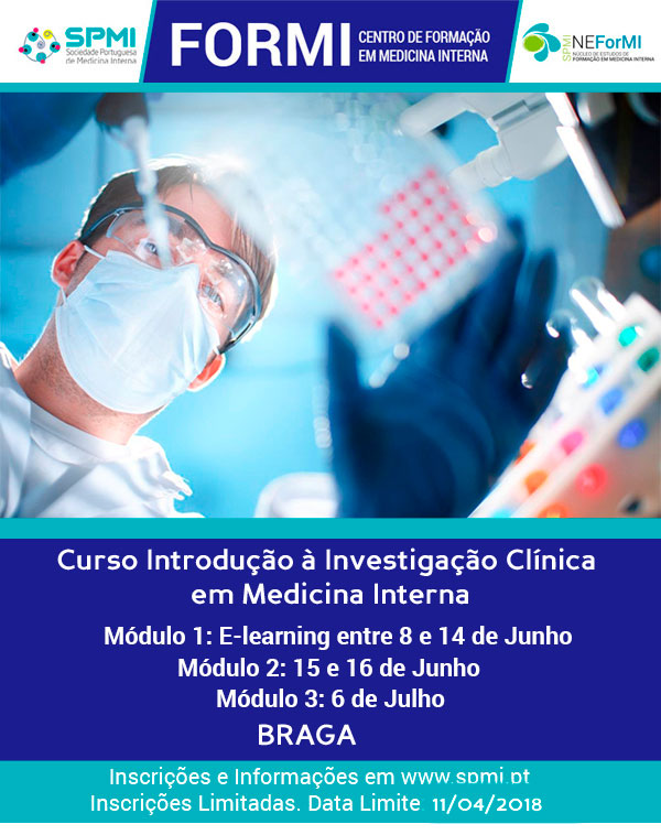Curso Introdução à Investigação Clínica em Medicina Interna - Novas datas Curso Introdução à Investigação Clínica em Medicina Interna - Novas datas