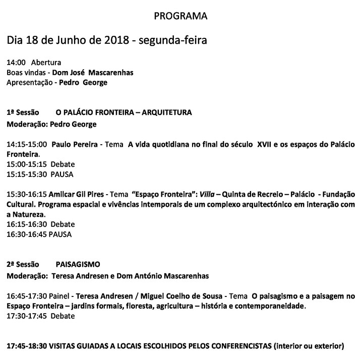 Colóquio "O Espaço Fronteira - Em Busca de uma Visão Integrada" |18 e 19 de Junho| Palácio Fronteira