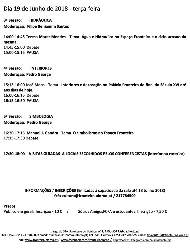 Colóquio "O Espaço Fronteira - Em Busca de uma Visão Integrada" |18 e 19 de Junho| Palácio Fronteira