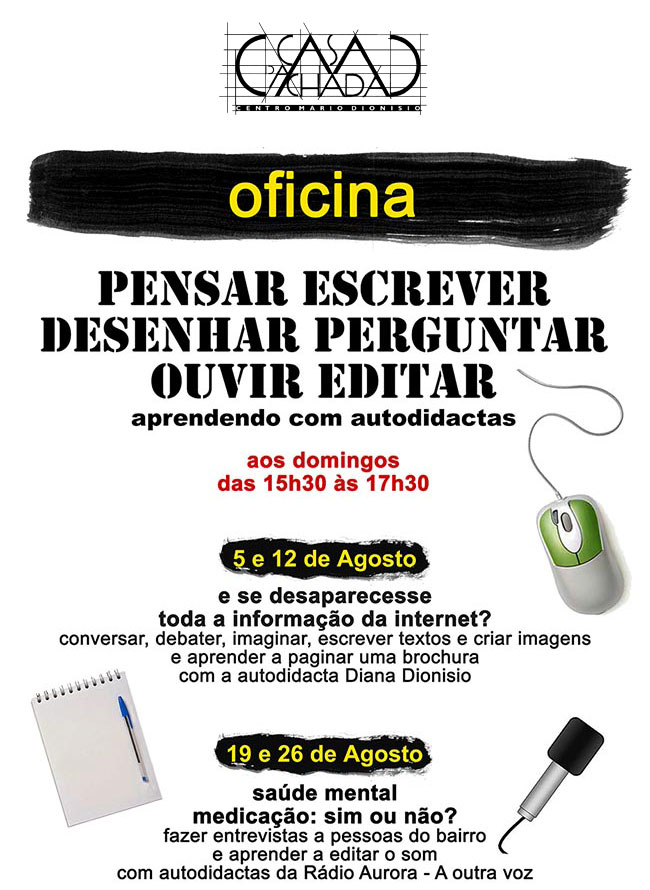 Vamos à caça do livro! | Oficina: E se desaparecesse toda a informação da internet? | Leitura: Conflito e Unidade da Arte Contemporânea | Cinema ao ar livre: Janela indiscreta, de Hitchcock