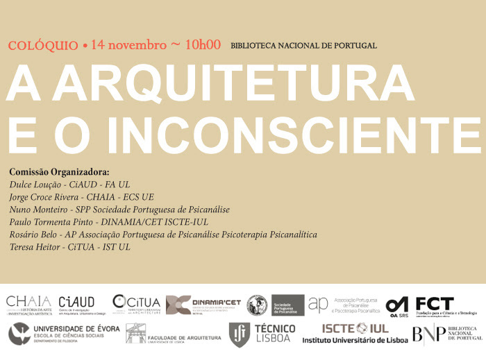 Colóquio | A Arquitetura e o Inconsciente | 14 nov. | 10h00 | BNP