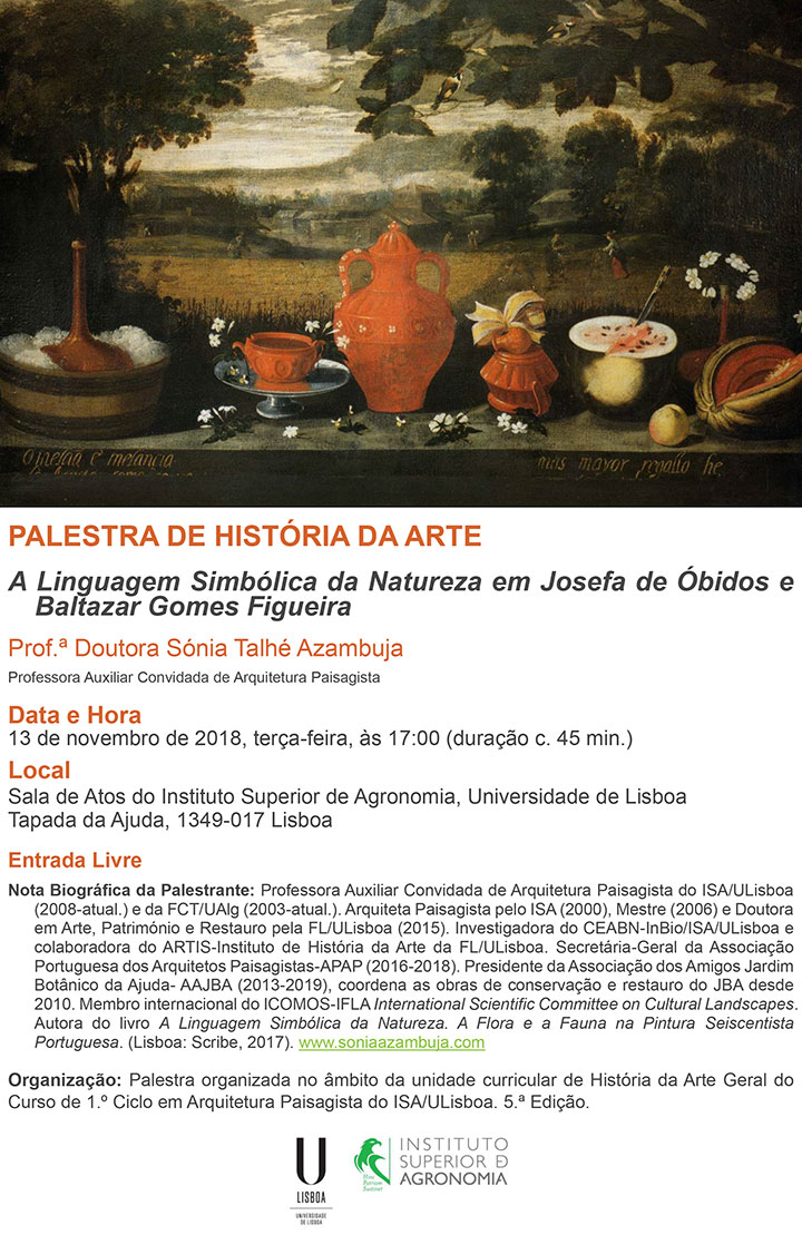 Palestra de História da Arte sobre Josefa de Óbidos e Baltazar Gomes Figueira