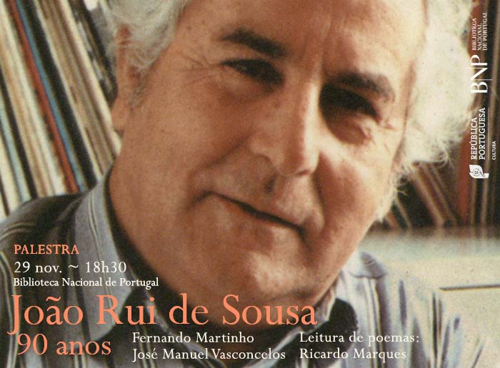 Palestra | João Rui de Sousa: 90 anos | 29 nov. | 18h30 | BNP