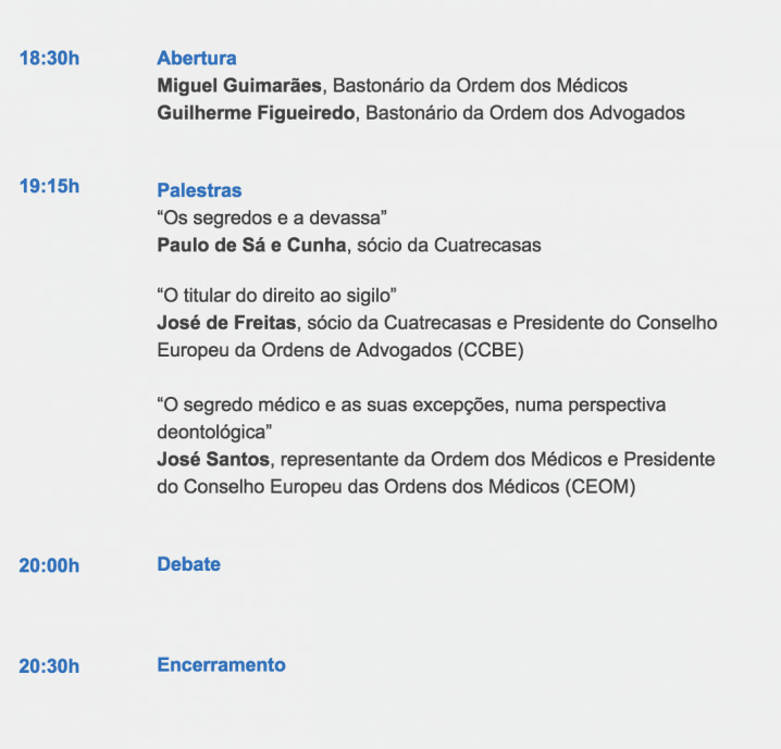 Conferência Defesa de Valores e Compressão de Direitos - 2 de abril, 18h30 - Ordem dos Médicos