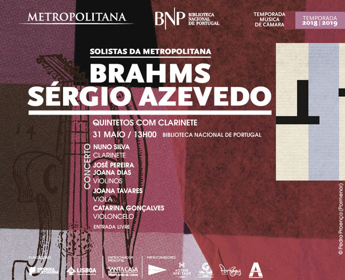 Concerto | Música na Biblioteca | Solistas da Orquestra Metropolitana de Lisboa | Brahms e Sérgio Azevedo | 31 maio | 13h00 | BNP
