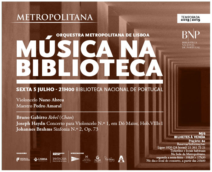 Música na Biblioteca | Orquestra Metropolitana de Lisboa | 5 jul. | 21h00 | BNP