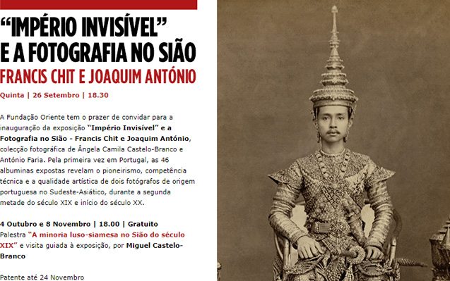 Exposição “Império Invisível” e a Fotografia no Sião – Francis Chit e Joaquim António