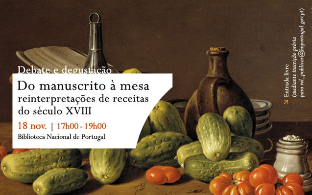 Debate e degustação | Do manuscrito à mesa: reinterpretações de receitas do século XVIII | 18 nov. | 17h00 | BNP