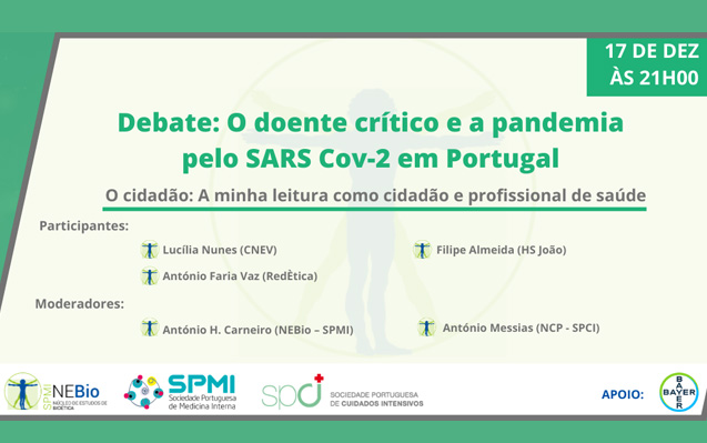 Debates: O doente crítico e a pandemia pelo SARS Cov-2 em Portugal – Inscreva-se