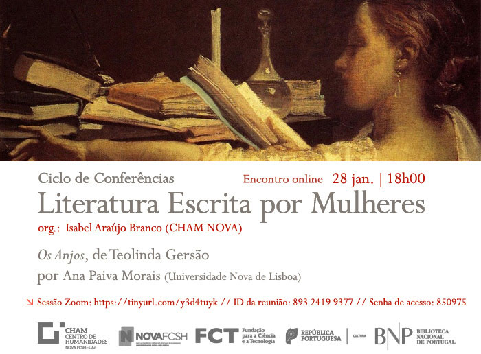 Conferência online | Ciclo Literatura Escrita por Mulheres | Os Anjos, de Teolinda Gersão | 28 jan. | 18h00