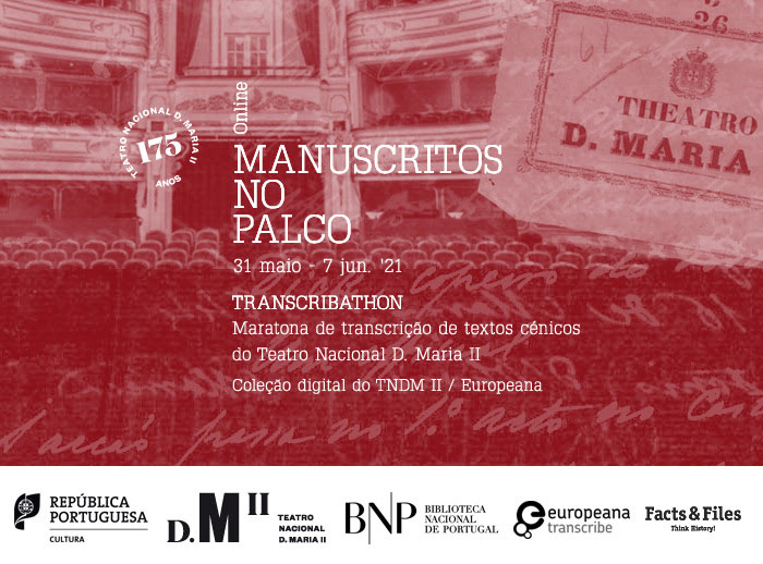 Maratona de transcrição | Transcribathon - Manuscritos no palco | 31 maio - 7 jun. | Online