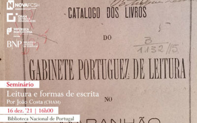 Seminário | Leitura e formas de escrita | 16 dez. | 16h00 | BNP