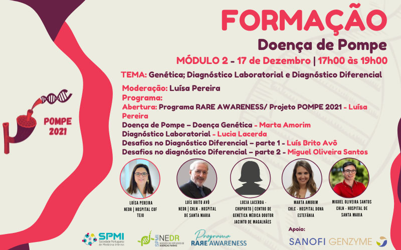 Formação Doença de POMPE - NEDR - Abertas as Inscrições