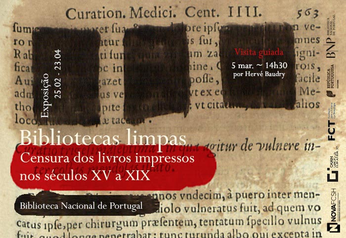 Visitas guiadas | Bibliotecas limpas: Censura dos livros impressos nos séculos XV a XIX | 5 mar. | 14h30 | BNP