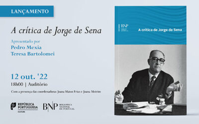 Lançamento | A crítica de Jorge de Sena | 12 out. ’22 | 18h00