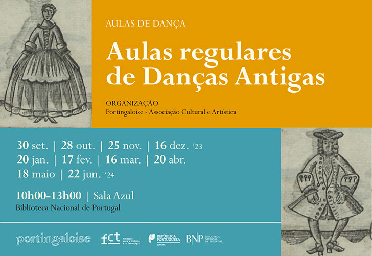 AULAS DE DANÇA MENSAIS | Danças Antigas. Danças Barrocas | 28 out. '23 a 22 jun. '24 | 10h00-13h00 | Sala de Azul