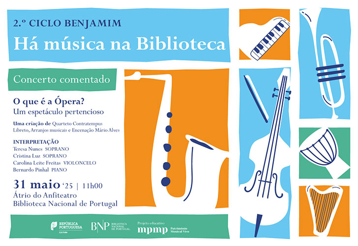 CONCERTO | 2.º Ciclo Benjamim. Há Música na Biblioteca! | 31 maio '25 | 11h00 | Átrio do Anfiteatro CONCERTO | 2.º Ciclo Benjamim. Há Música na Biblioteca! | 31 maio '25 | 11h00 | Átrio do Anfiteatro